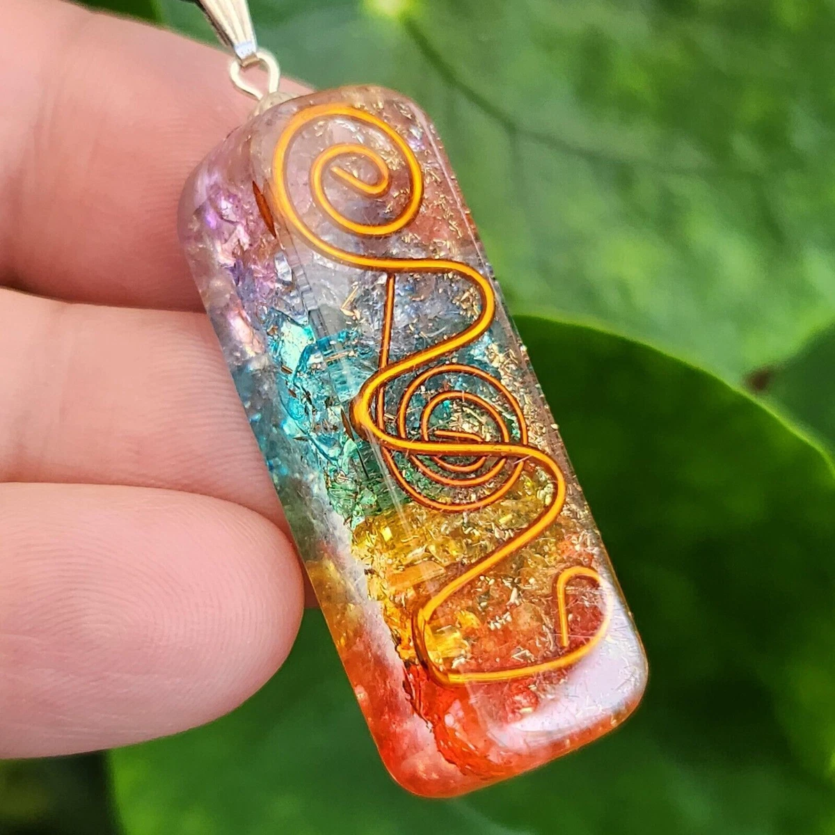 Orgone Necklace Pendant Chakra Reiki Healing Copper Coil Beaded