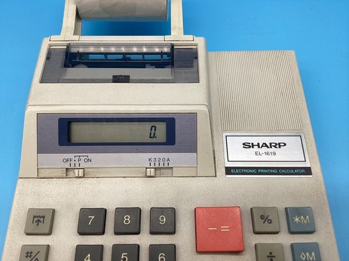 VINTAGE PRINTING CALCULATOR, SHARP EL-1619 ELECTRONIC, GWO, MADE IN JAPAN, 1980? - Photo 8/13