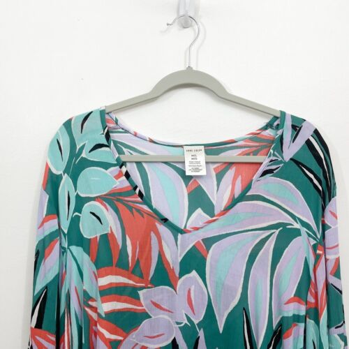 Anne Cole M / L Swim Coverup Tunic Top 100% Rayon Popover V-Neck Cruise Resort - Picture 2 of 9
