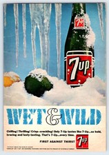 1966 7UP SODA WET & WILD AD Vintage 5"X7.5" Magazine Ad 1960's EBS19