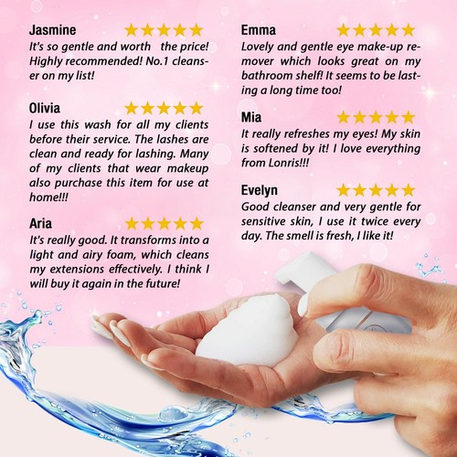 Lonris Wimpernverlängerung Wimpernshampoo + KOSTENLOSE Bürste Augenwäsche Make-up Reiniger Schaum - Bild 6 von 11