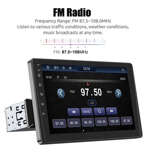 2024 Nuovo Autoradio Singolo DIN 9" Wireless iOS CarPlay Android Auto USB FM-Radio - Foto 10 di 16