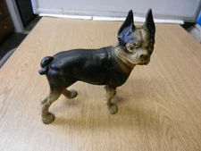 Antique Cast Iron Boston Terrier Door Stop 9" Tall 5 Lbs. 14 Ounces Dog Used