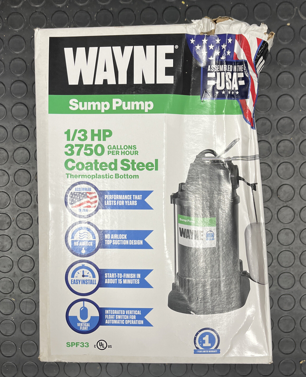 Wayne Pumps SPF33 0.33 HP Plastic Sump Pump 3750 GPH 40066203649 eBay
