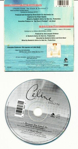 CELINE DION - Because You Loved Me / I Don't Know - CD - Single - Picture 2 of 2