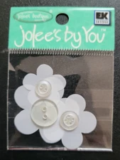 JOLEE'S Boutique By You Embellishment White Button Flowers 3 pcs