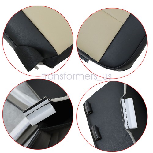 For 2007-2014 Ford Expedition Both Side Bottom Leather Seat Cover Black and Tan - Picture 19 of 19