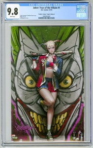 Joker-Year-of-the-Villain-1-CGC-9-8-JeeHyung-Lee-Harley-Quinn-Virgin-BATTER-UP