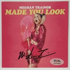 MEGHAN TRAINOR SIGNED MADE YOU LOOK CD PSA DNA COA AUTOGRAPHED PICTURE COVER