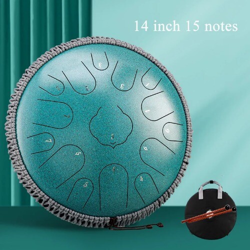 Hluru Glucophone Steel Tongue Drum D 14 inch 15 Notes Ethereal Drum Handpan - Bild 9 von 28