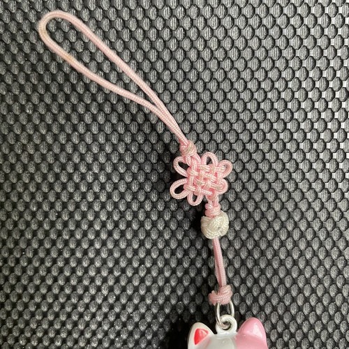 Japan Maneki Neko Glückskatze Schlüsselanhänger Taschenanhänger Good Luck Fortune rosa rot - Bild 3 von 8