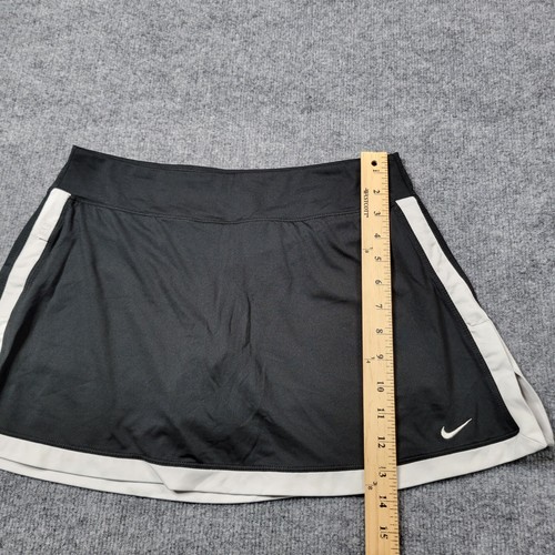 Nike Skort Mujer Mediano Negro Blanco Activo Elastizado Mini Challenge Cancha Tenis - Imagen 6 de 11