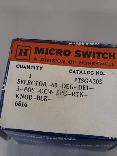 Honeywell Micro Switch PTSGA202 Selector Switch 2 NO 3 Position - Picture 2 of 6