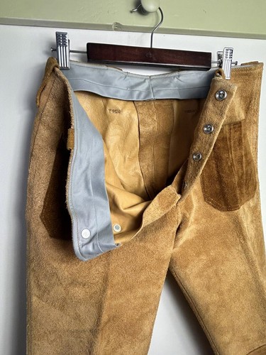 Vintage 60s 70s Bell Bottom Pants Suede Leather Disco Hippie Men 32 33 - Picture 8 of 19