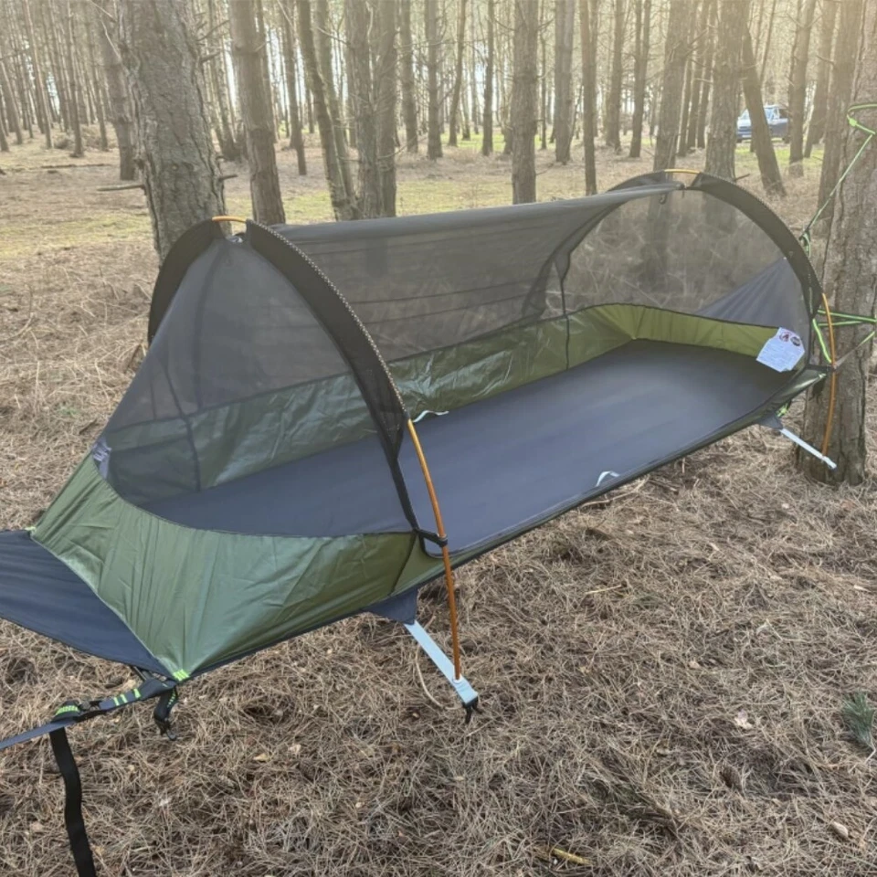 1/2 Person Camping Hammock Tent with Mosquito Net and Fly Rain Hanging Bed - Image 3 of 4