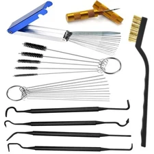 For Carburetor Carb Cleaning Jet Remover Cleaner Kit Tool Set 26 Needle 6Brushes