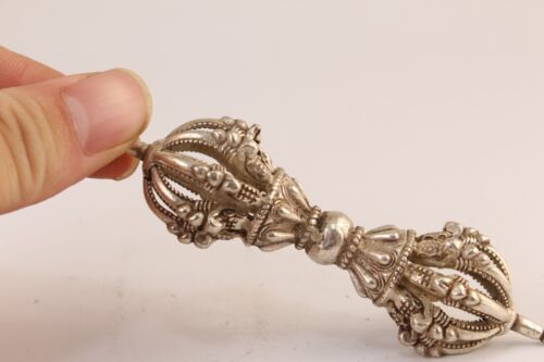 CHINESISCH Tibet Silber Kupfer Sammlung Magische Werkzeuge ziehen Reichtum und Schätze an - Bild 3 von 6