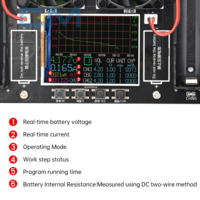 8CH 18650 Battery Capacity Internal Resistance Tester Auto Charging Discharge