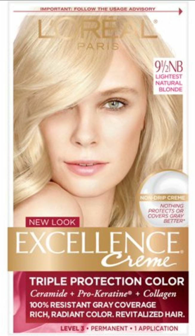 L'Oreal Excellence Creme Permanent Hair Color 91/2 NB light Blonde