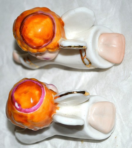 VINTAGE ENESCO 1979 CERAMIC ANGEL CANDLE HUGGERS, CLINGERS, CLIMBERS, FREE SHIP - Picture 6 of 7