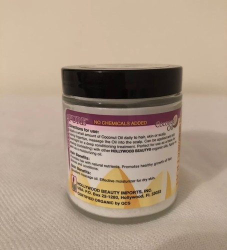 Hollywood Beauty Pure Organic Coconut Oil - 4 oz (113 g) - Picture 2 of 4