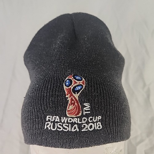 Beanie Hat 2018 FIFA World Cup Russia Grey Embroidered Adult One Size Stretch 