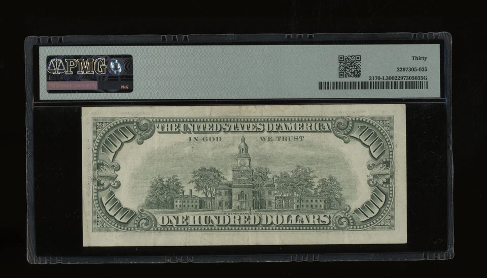 DBR 1981-A $100 San Francisco Fr. 2170-L PMG 30 Serial L11741766A - Image 2 of 2