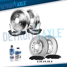 Front Disc Rotors Pads Rear Drums Shoes Kit for 2005-2008 Silverado Sierra 1500