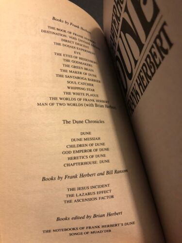 Chapterhouse Dune Frank Herbert Paperback Book 1987 Sci-Fi Vintage Ace 80's - Picture 6 of 7