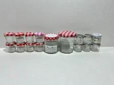 8 Bonne Maman 1 oz Glass Jelly Jar w/ Lids + 2 Big Jars + 6 Other Mini Jars