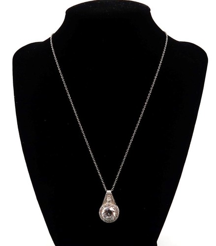 Star K Cubic Zirconia & Sterling Silver Pendant & Necklace Set, 18" - 第 2/8 張圖片