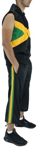 🔥 Conjunto de chaqueta con capucha y pantalones cortos 3/4 de diseñador para hombre - Diseño Jamaica🇯🇲 - Imagen 3 de 5
