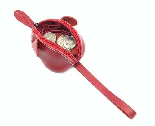 Genuine Cute Soft Leather 3D Mouse Coin Wallet Change Purse with Zipper - Picture 30 of 31