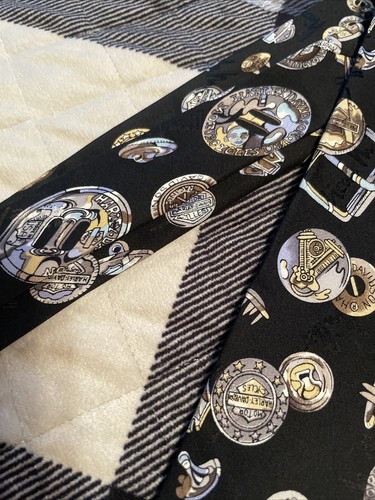 1991 Harley Davidson Nicole Miller 100% Silk Tie - Picture 3 of 5