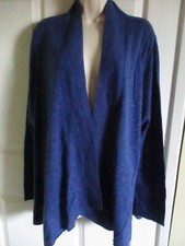 SZ 1X Eileen Fisher Blue Angel Linen Cotton Slub Mix Stitch Cardigan NWT