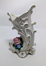 RARE KARL-HEINZ KLETTE Küps DRESDEN Cornucopia Porcelain VASE Gold Trim #1725