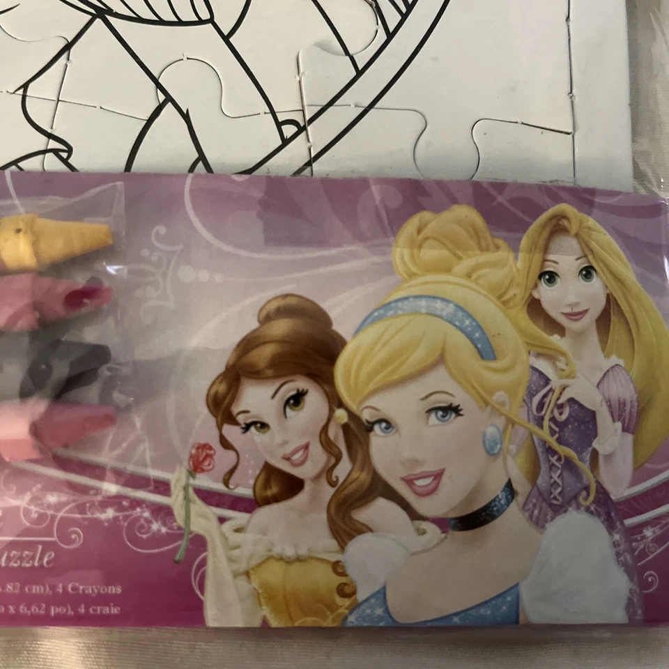 Puzzle Princesa Disney Juego para Colorear Crayones 20 Piezas 6.62" x 6.62" Medias Foto 3 de 4
