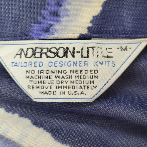 Anderson-Little Shirt Herren M blau Vintage 60er 70er Tailored Designer Stretch Strick - Bild 7 von 15