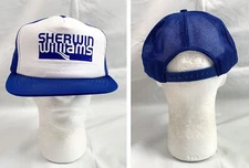 New Sherwin Williams Paint Snapback Trucker Hat Mens Large Blue White
