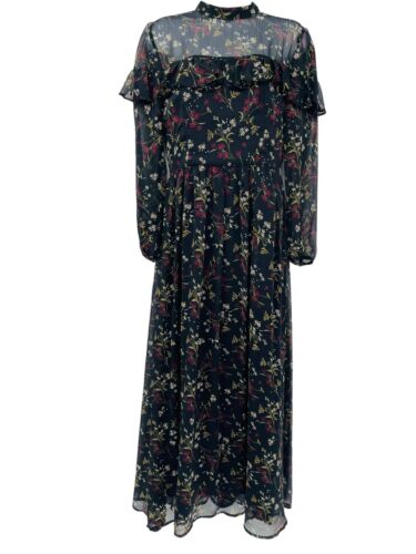 BB Dakota Sway for Days Womens Black Floral Maxi Dress Chiffon Lined Size 2 - Picture 4 of 15