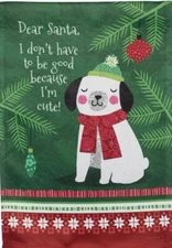 NEW TWO SIDED EVERGREEN CHRISTMAS GARDEN FLAG FURRY FRIEND PUPPY DOG 12.5 X 18