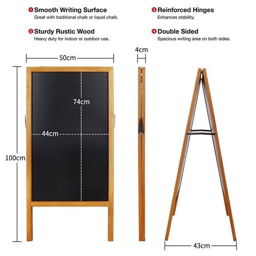 Heavy Wooden A Frame Chalkboard Sign with Eraser Sidewalk Board Outdoor Wedding - Picture 15 of 36