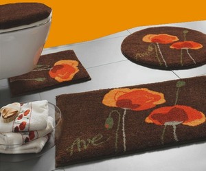 MARKEN-BADEMATTE braun-orange BAD-TEPPICH NEU | eBay