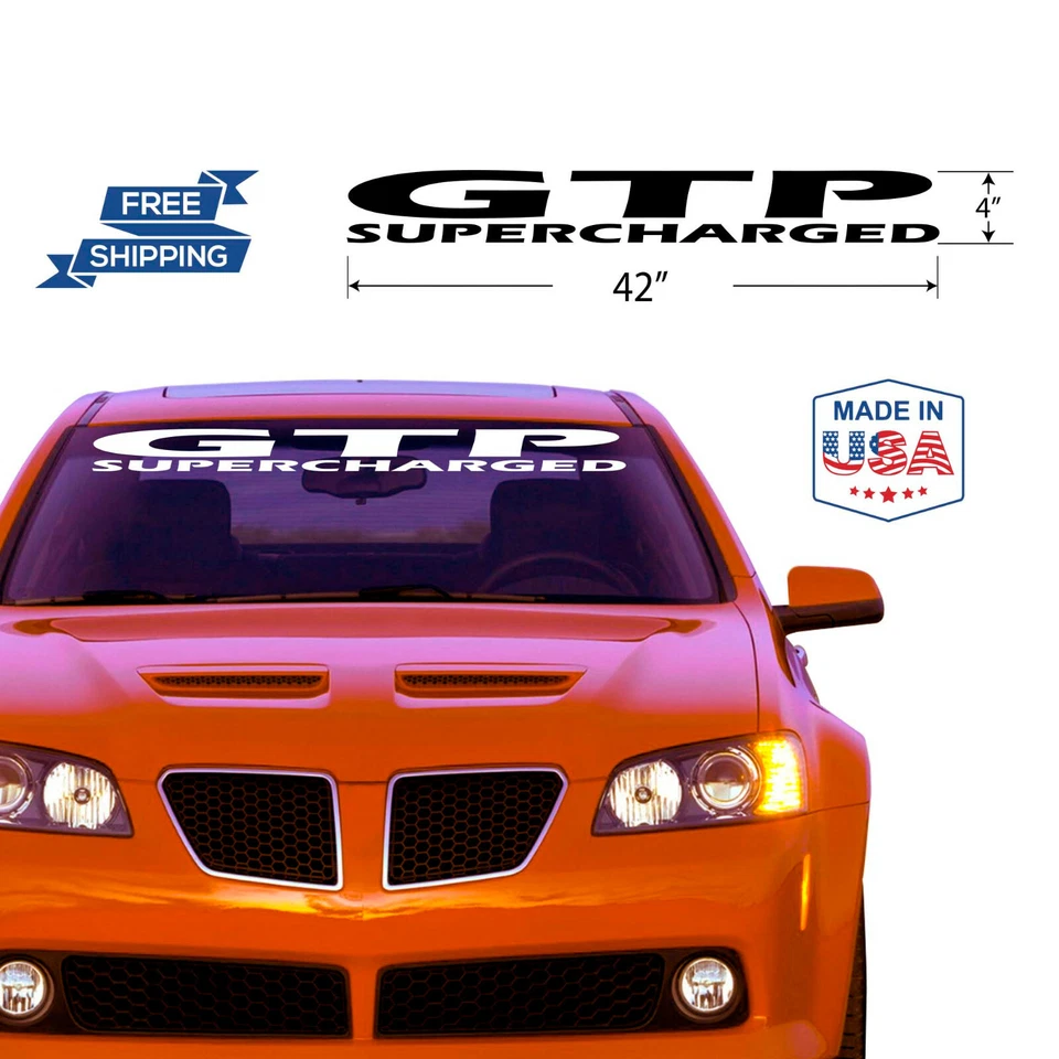 Adesivo de vinil para-brisa Banner serve para Pontiac Grand Prix GTP Supercharged - Imagem 2 de 4