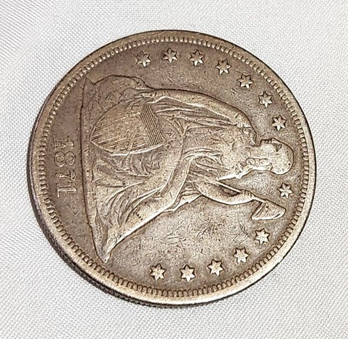 1871 US 900 Silver $1 One Dollar Seated Liberty KM# 100 - Picture 2 of 10