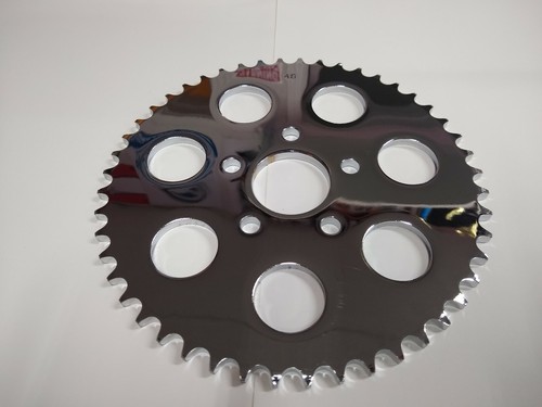 Chrome 48 Tooth Flat Sprocket For Harley XL FXST & FXD 1986/99 With A 530 Chain - Picture 3 of 3