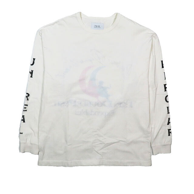 Tain Double Push Long Sleeve T-Shirt Reversible Print White Tain Double Push Long Sleeve T-Shirt Reversible Print White