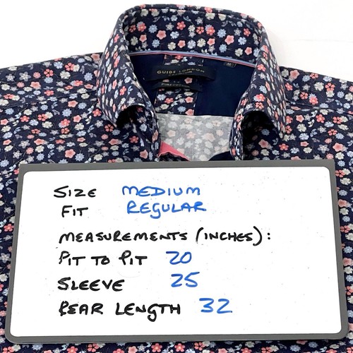 Guide London Hemd Größe M Langarm Herren Lila Blau Premium Baumwolle - Bild 7 von 9