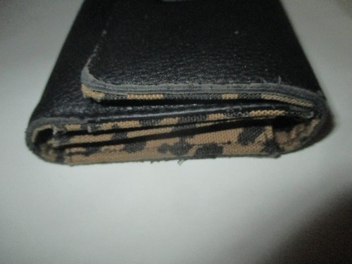 VANS OFF THE WALL WOMENS BLACK WALLET WITH LEOPARD ANIMAL PRINT LINING PREOWNED - Picture 5 of 17