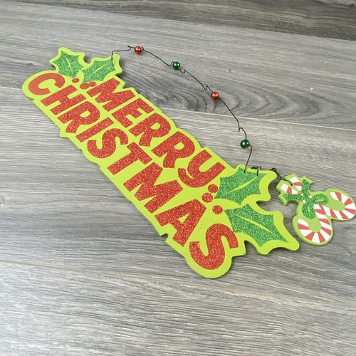 Amscan Merry Christmas Glitter Sign Holiday Christmas Ornament Hanging Decor - Picture 6 of 7